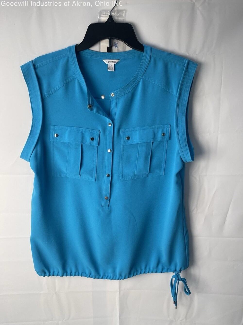 Calvin Klein Women's Turquoise Cap Sleeve size large